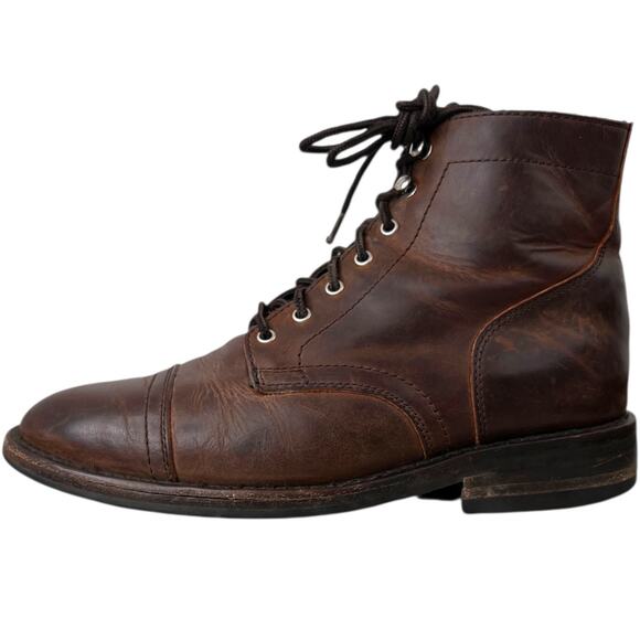THURSDAY Boot Co. Men's Captain Brown Leather Lace-Up Boots Size 8.5199 - Picture 3 of 12